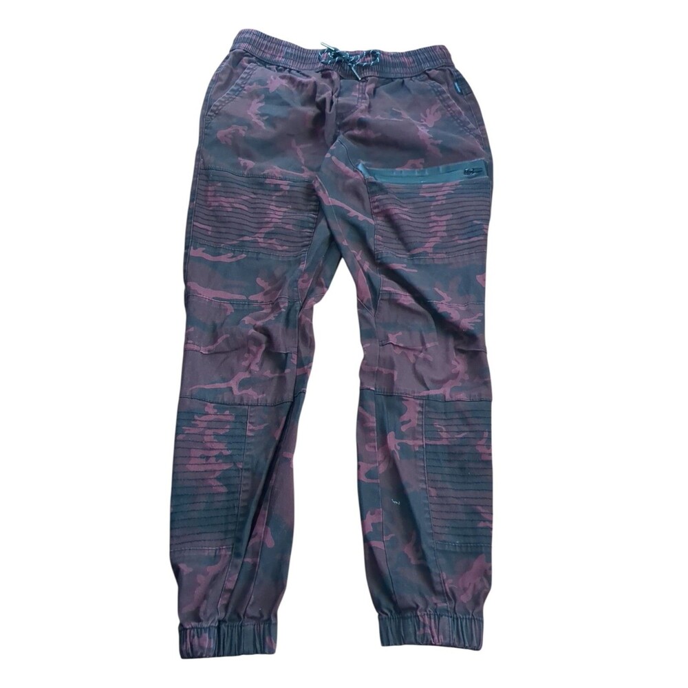 Ring of Fire Boys Pants Sweatpants Drawstring Closure Burgundy.Black & Red Sz M